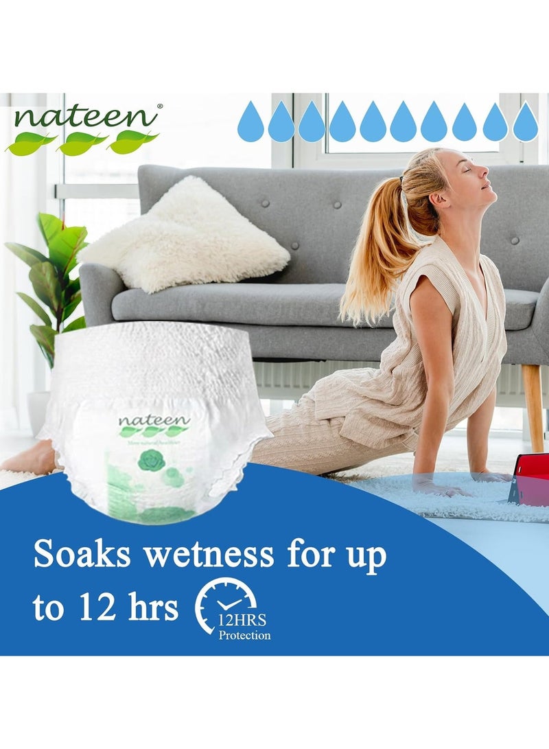 nateen Disposable Period Pants For Sanitary Protection,40 Count Sanitary Pads Pant Style,Protective Underware For Women,Medium/Large Pull Ups,Super Guard Short Type. - Image 4